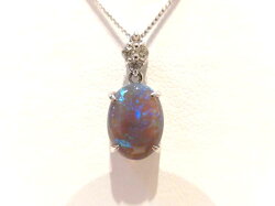 K18WGブラックオパールダイヤネックレス/BO1.65ctD0.08ct/T90/ねっくれす/ジュエリー/女性用/レディース/プレゼント/ギフト/お買い得/オススメ/送料込み/宝石【送料無料】