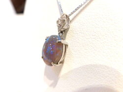 K18WGブラックオパールダイヤネックレス/BO1.65ctD0.08ct/T90/ねっくれす/ジュエリー/女性用/レディース/プレゼント/ギフト/お買い得/オススメ/送料込み/宝石【送料無料】