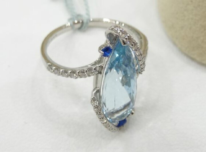楽天市場】PtアクアマリンリングA3.49ct D0.33ct Pt プラチナ 指輪 
