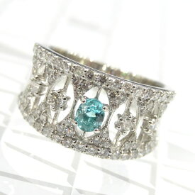 Ptパライバトルマリンリング パライバ 0.25ct ダイヤモンド 0.88ct ジュエリー リング 指輪 プレゼント 贈り物 ギフト 女性用 G3323