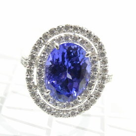 Ptタンザナイトリング プラチナ タンザナイト 4.43ct ダイヤモンド 0.78ct ジュエリー F7530