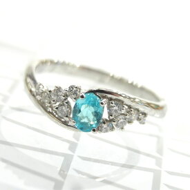 Ptパライバトルマリンリング ダイヤモンド 0.16ct パライバ 0.239ct ジュエリー リング 指輪 プレゼント 贈り物 ギフト 女性用 G2444