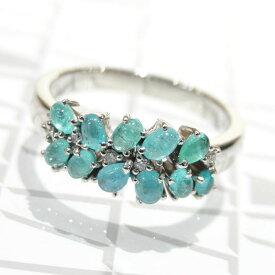 Ptパライバトルマリンリング ダイヤモンド 0.04ct パライバ 0.75ct ジュエリー リング 指輪 ダイヤモンドジュエリー プレゼント 贈り物 ギフト 女性用 G922
