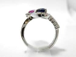 K18WGサファイアピンクサファイアダイアリング/S1.05ctPS0.81ctD1.00ct/F9385/リング/指輪/ゆびわ/ring/ジュエリー/女性用/レディース/プレゼント/ギフト/お買い得/オススメ/送料込み/宝石