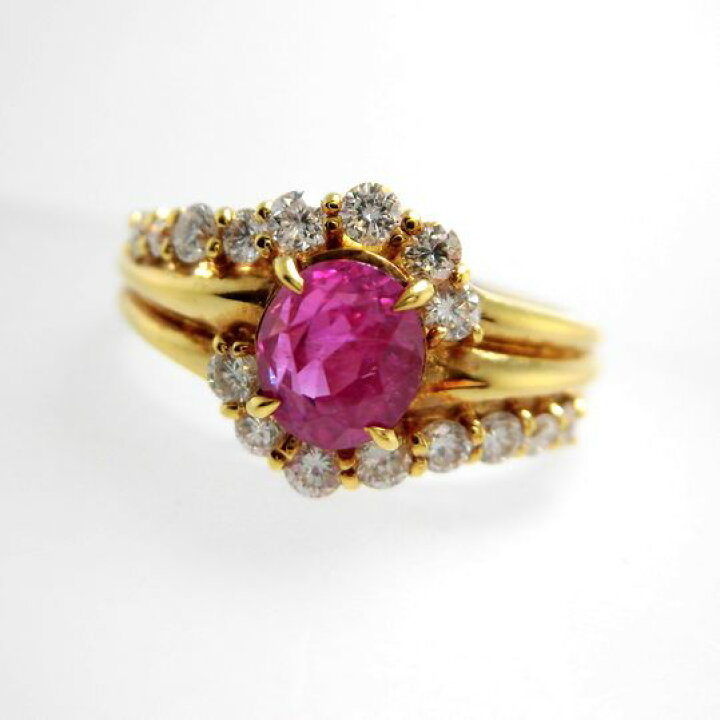 楽天市場】K18ルビーリング ダイヤモンド 0.44ct ルビー 1.12ct 