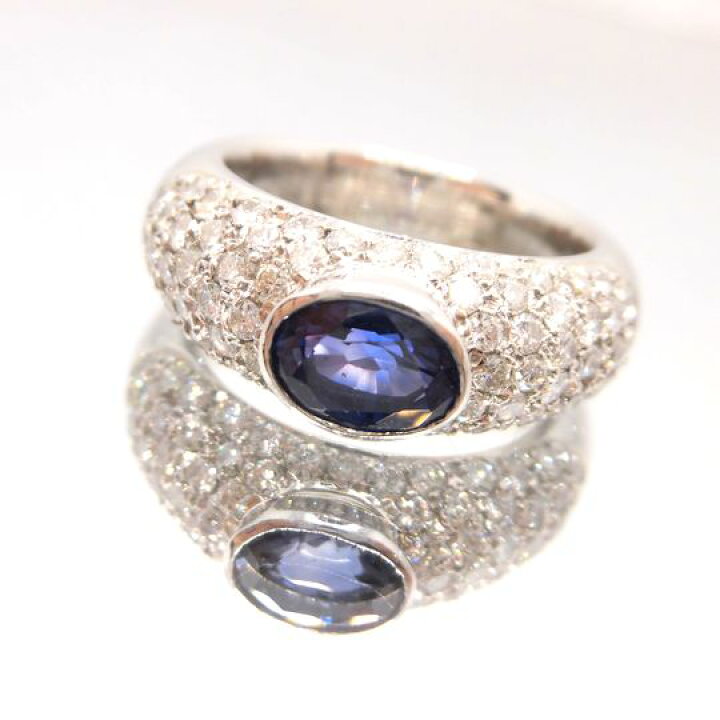 楽天市場】PTサファイアダイヤリング プラチナ サファイア 1.30ct 