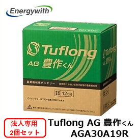 【法人専用 2個セット】Tuflong (エナジーウィズ) 国産車バッテリー 農業機械用 (Tuflong AG 豊作くん) AGA 30A19R