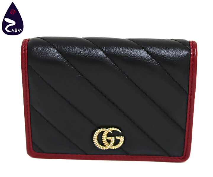 楽天市場】GUCCI(グッチ)GGマーモント レザー(ブラック×レッド  