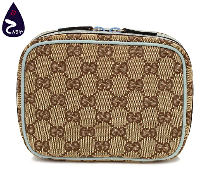 楽天市場】グッチ(GUCCI)GGキャンバスxレザー(ベージュ×ライトブルー 