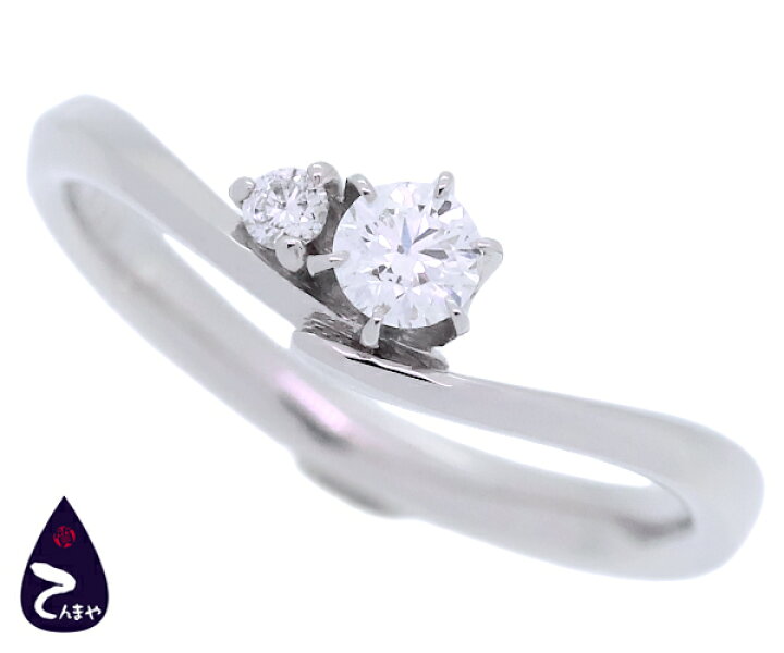 楽天市場】Pt900 ダイヤリング サイドストーンメインダイヤ 0.15ct 