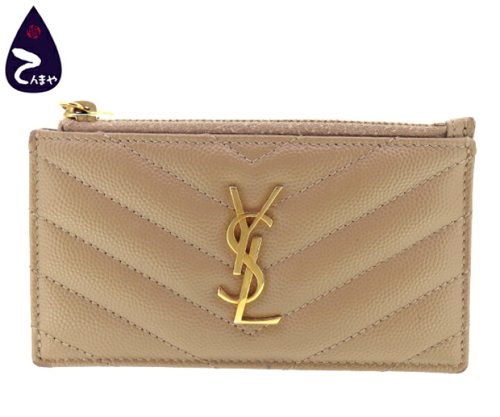 楽天市場】SAINT LAURENT(サンローラン)キルティングレザー：ベージュ 