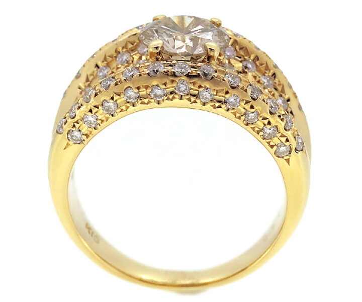 楽天市場】K18 ダイヤファッションリング一粒ダイヤ 1.267ct 