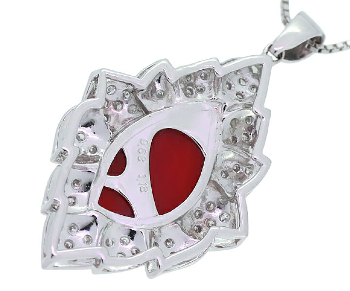 楽天市場】Pt850/900 サンゴトップ付ネックレス天然珊瑚 9.68ct 