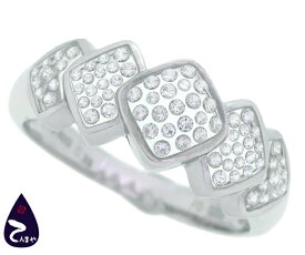 K18WG ダイヤ ファッションリングダイヤ 合計0.39ct総重量 約6.0g 約17号 鑑別書付【質屋出店】【掘り出しモノ】【ファッション】【ブランド】【質流れ】【中古】Y3T1R125092200