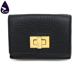 FENDI(フェンディ)カーフレザー：ブラックピーカブー マイクロ三つ折り財布 コンパクトウォレット型番：8M0426【質屋出店】【掘り出しモノ】【ファッション】【ブランド】【質流れ】【中古】Y3T1R125101300