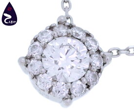 Pt850/900 ダイヤトップ付ネックレス一粒ダイヤ0.20ct メレダイヤ合計0.10ct約2.4g チェーン長 約45cm(アジャスター付)【質屋出店】【掘り出しモノ】【ファッション】【ブランド】【質流れ】【中古】Y3T1R125110500