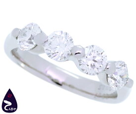 Pt900 ダイヤ ファッションリングダイヤ4石 0.303ct 0.307ct 0.309ct 0.315ct約5.5g 約9.5号 鑑定書付【質屋出店】【掘り出しモノ】【ファッション】【ブランド】【質流れ】【中古】Y3T1R125110700