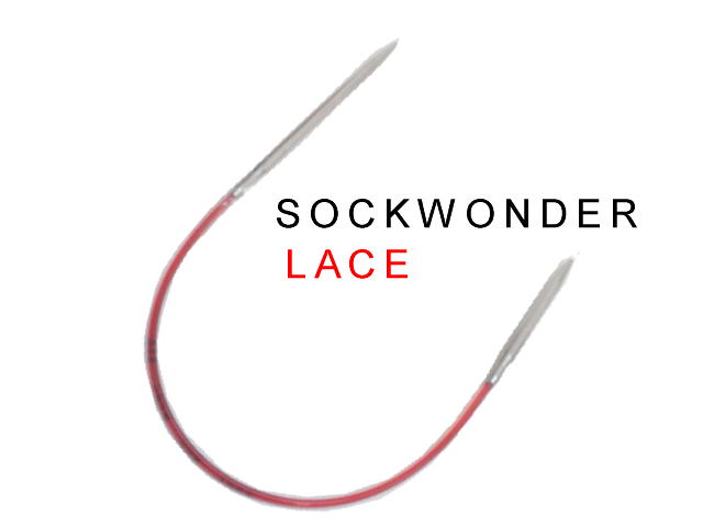 全長25cmで、短い針先45mmはBASIC、もう片方の針先70mmはLACEと異なる針先になっています。 addi 非対称(針先レースタイプ)メタル輪針ソックワンダーLACE 25cm 710-7（0号－5号）
