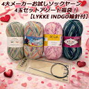 4大メーカーお試しソックヤーン4玉セットアソート福袋！【LYKKE INDGO輪針付】