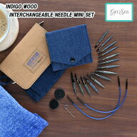 【期間限定】knitpro(ニットプロ) INDIGO WOOD “MINI” 付け替え輪針セット 5cmシャフト　20645【宅配送…