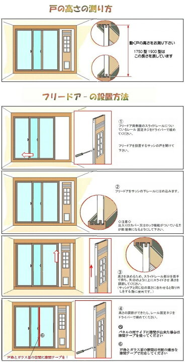 楽天市場】【中型犬用 工事不要のサッシ専用ドッグドア】フリードア 