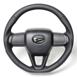 REAL レアル ステアリング【ハイゼットカーゴ&アトレー(S700系)/ハイゼットトラック (S500系後期)/タント/タフト他】オールレザー/ブラックステッチDIB-LPB-BK 送料無料(沖縄と離島は送料着