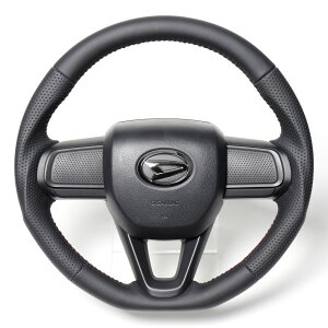 REAL レアル ステアリング【ハイゼットカーゴ&アトレー(S700系)/ハイゼットトラック (S500系後期)/タント/タフト他】オールレザー/レッドステッチDIB-LPB-RD 送料無料(沖縄と離島は送料着払