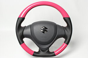 REAL レアル ステアリング【ジムニーJB23W-10型/ジムニーシエラJB43W-9型】キャンディピンク 送料無料(沖縄と離島は送料着払い)