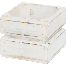 木製ボックス アンティーク風 ガーデンポット 木製プランター インテリア小物入れ インテリア雑貨 アンティーク雑貨 アンティーク風 スクエア ホワイト