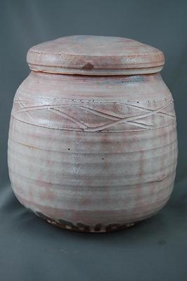 御本手2変化花器付き骨壷7号