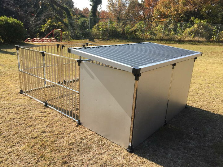 楽天市場】犬小屋 屋外 大型犬 中型犬 ステンレス製 屋根付き 【1.5坪 