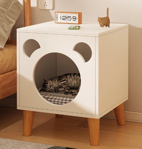 楽天市場木製 キャットハウス キューブ型 猫用キャビネット 猫家具
