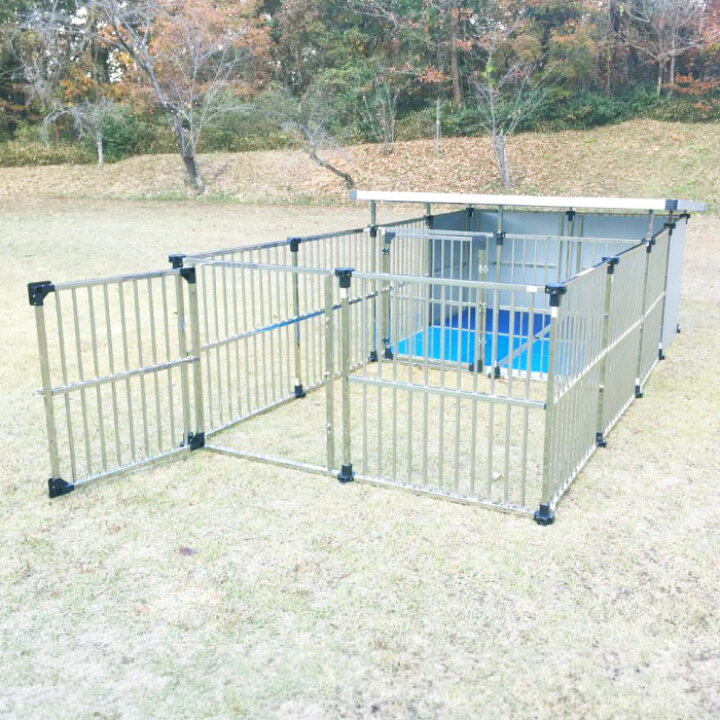 楽天市場】犬小屋 屋外 大型犬 中型犬 ステンレス製 屋根付き 【2坪 