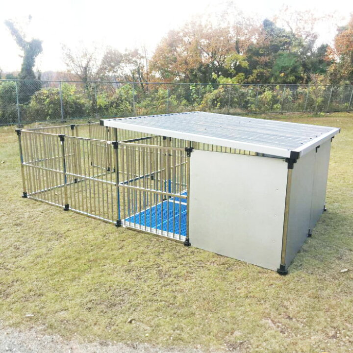 楽天市場】犬小屋 屋外 大型犬 中型犬 ステンレス製 屋根付き 【2坪 