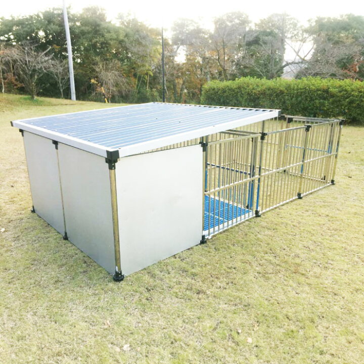 楽天市場】犬小屋 屋外 大型犬 中型犬 ステンレス製 屋根付き 【2坪 