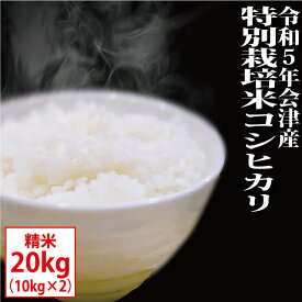 特別栽培米 コシヒカリ 精米 20kg（10kg×2）会津産 令和5年産 お米 ※沖縄は送料別途1000円