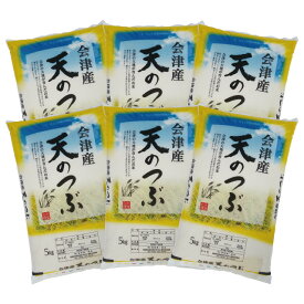 天のつぶ 福島県 会津産 令和7年産 米 30kg (5kg×6) 白米 精米 お届け日指定不可
