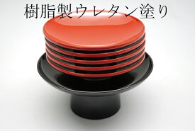【茶器/茶道具・懐石道具】　引盃5客　盃台セット　樹脂製（ウレタン塗）日本製　新品