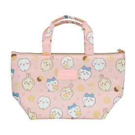 【スーパーSALE中P5倍】ランチバッグ トートバッグ ちいかわ 弁当袋 2種 内側保冷シート 保冷 マチ広 弁当箱 収納 持ち運び 便利 ファスナー付き ポケット付き 裏面 デザイン イラスト かわいい 【EN】【☆60】/ランチトートバッグちいかわ
