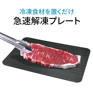 急速解凍 プレート 食材を置くだけ 肉 魚 ステーキ アルミ素材 効率大幅UP 最大8倍 時間短縮 冷気吸収 ムラ 解凍 解凍時間 鮮度を維持 粗熱取り 台所 調理 調理器具 熱伝導率 自然解凍【▲】/