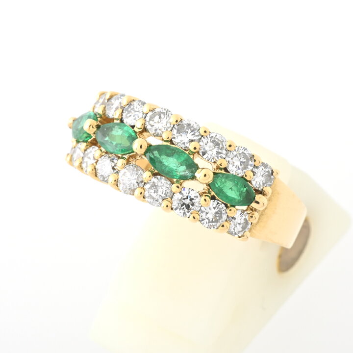 楽天市場】K18 リング エメラルド 0.99ct. ダイヤモンド 0.54ct. ＃11 
