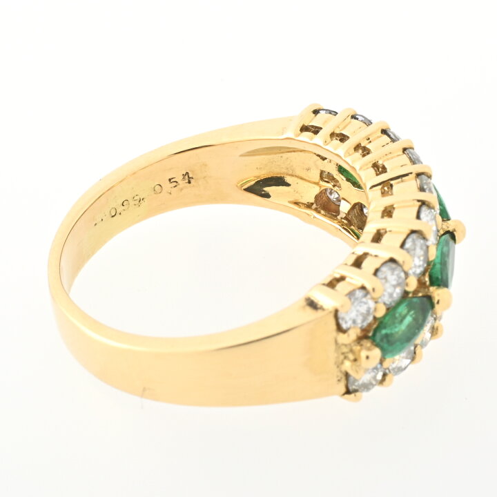 楽天市場】K18 リング エメラルド 0.99ct. ダイヤモンド 0.54ct. ＃11 