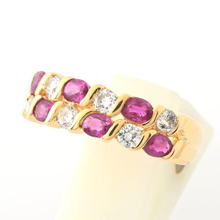 楽天市場】K18 ルビーリング R=0.90ct D=0.47ct #14 【中古】 B-136011  
