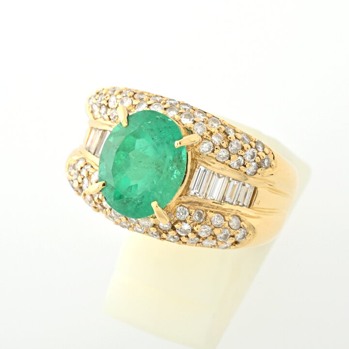 楽天市場】K18 エメラルド リング E=2.94ct D=1.10ct #13 【中古 