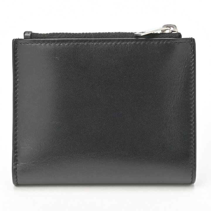 サンローラン YSLロゴ 二つ折り財布 スムースレザー 【中古】