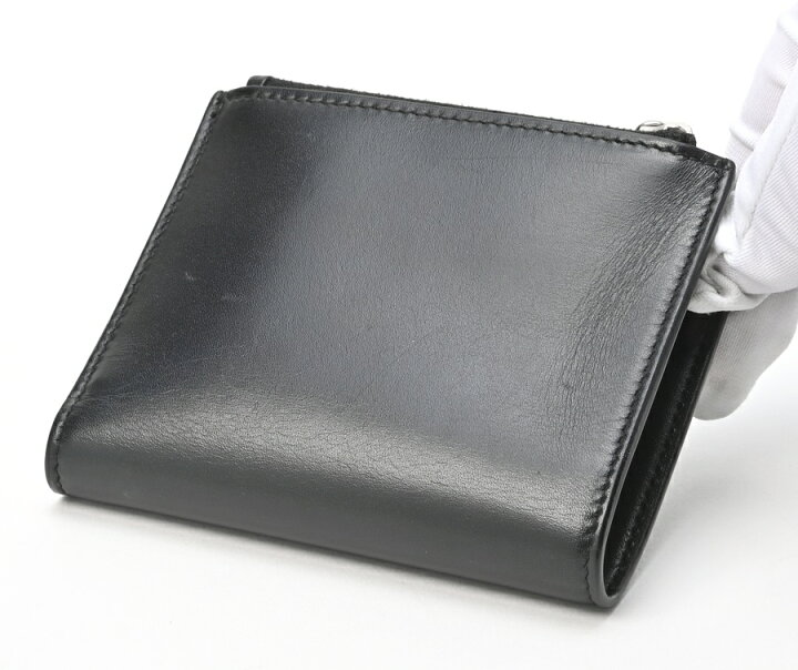 サンローラン YSLロゴ 二つ折り財布 スムースレザー 【中古】