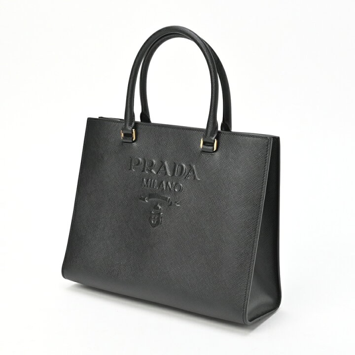PRADA ブラックレザー ハンドバッグ 