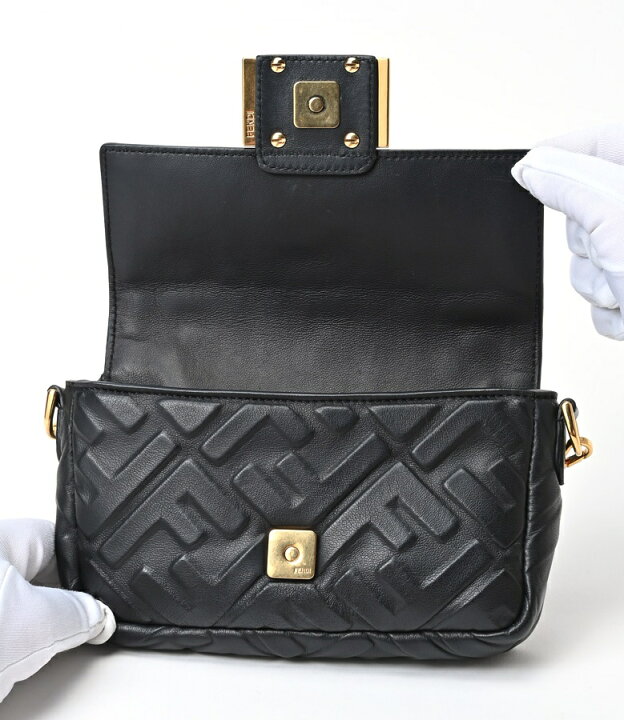 楽天市場】フェンディ / FENDI バゲット ブラックレザー バッグ  