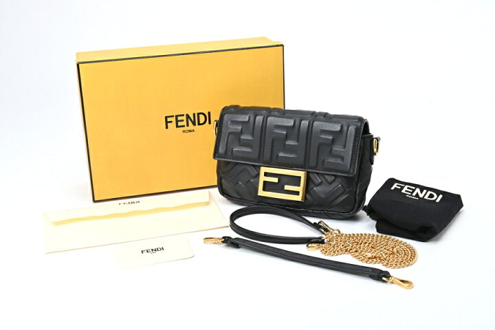 楽天市場】フェンディ / FENDI バゲット ブラックレザー バッグ  