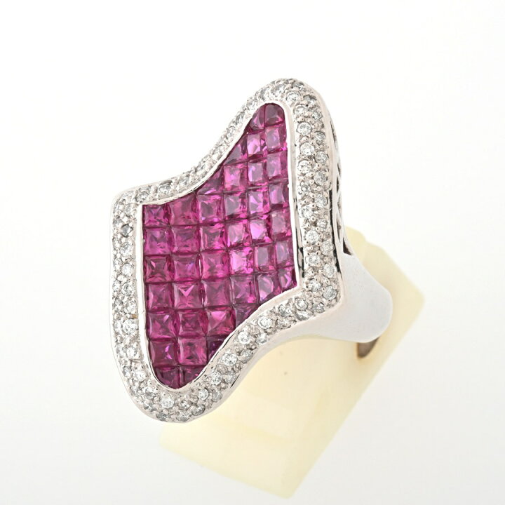楽天市場】K18WG リング ルビー4.46ct / ダイヤモンド0.43ct ＃10 